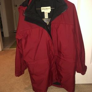 Vintage Eddie Bauer red windbreaker jacket